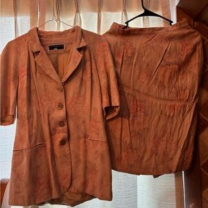 Vintage Floral Blazer and Skirt Set